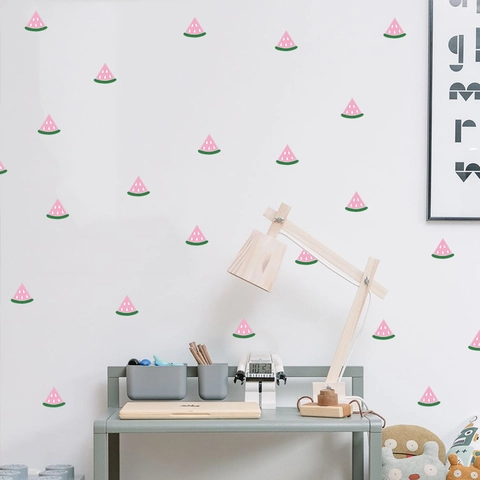 Pegatinas De Pared De Sandía Rosa De Dibujos Animados PVC Calcomanías Decorativas Para Dormitorio Niños Sala De Estar