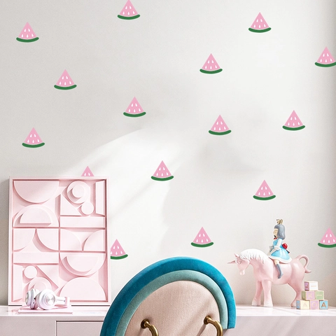 Pegatinas De Pared De Sandía Rosa De Dibujos Animados PVC Calcomanías Decorativas Para Dormitorio Niños Sala De Estar