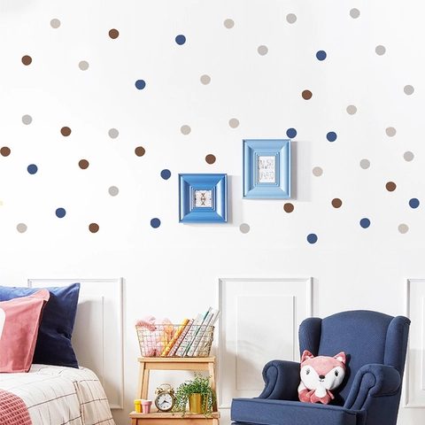 Morandi Polka Dot Wall Sticker Nordic Minimalist PVC DIY Removable Decal For Girls Bedroom Nursery Home Decoration Backdrop