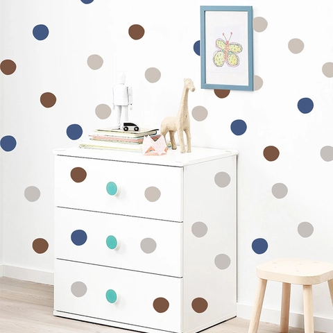 Morandi Polka Dot Wall Sticker Nordic Minimalist PVC DIY Removable Decal For Girls Bedroom Nursery Home Decoration Backdrop