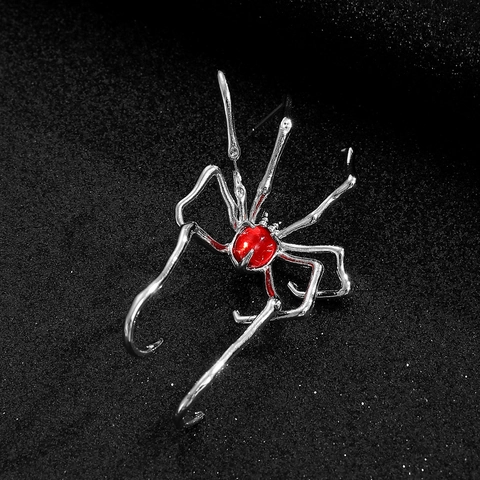 Pendientes de Manguito de Araña de Aleación Gótica Con Diamantes de Imitación Rojos Negros Verdes Joyería Punk de Halloween