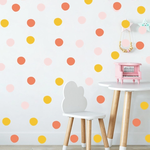 Morandi Color Polka Dot Wall Stickers DIY Round Dot Wall Decal For Kids Room Nursery Bedroom Home Decor FX-E26 Sticker