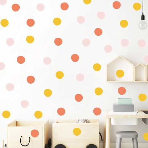 Morandi Color Polka Dot Wall Stickers DIY Round Dot Wall Decal For Kids Room Nursery Bedroom Home Decor FX-E26 Sticker