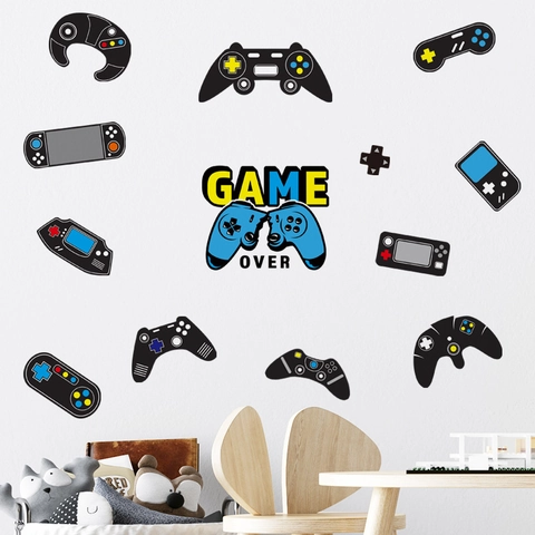 Gaming Thema Muurstickers PVC Game Controller Gamepad Collectie Decals Voor Kinderkamer Game Room Decor Wandkunst