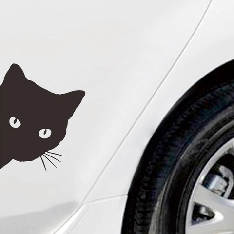 Peeking Black Cat Wall Sticker Waterproof PVC Decal For Window Car Cabinet Home Decor Cartoon Silhouette Animal Mural Art