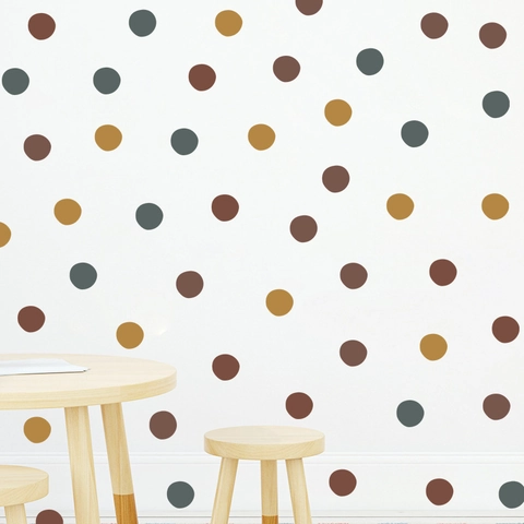Removable PVC Polka Dot Wall Stickers Morandi Color Circular Decals For Kids Bedroom Nursery Nordic Style Home Wall Decor