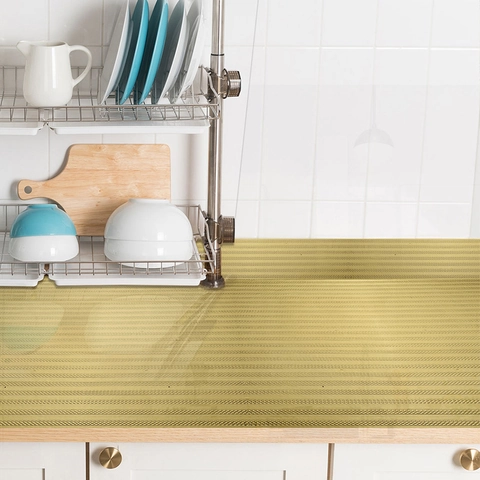 Gold Aluminiumfolie Küche Ölbeständig Aufkleber PET Selbstklebend Wandtattoo Für Schrank Schublade Deko Modernes Streifenmuster