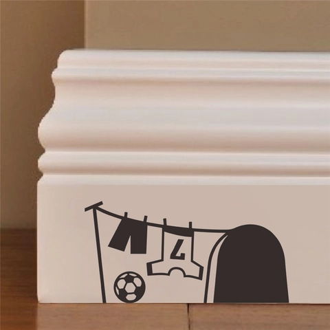 Creatieve Voetbal Thema Muursticker Muizenhol Verwijderbaar Zwart PVC Silhouet Sportshirt Bal Muurdecoratie Voor Kinderkamer