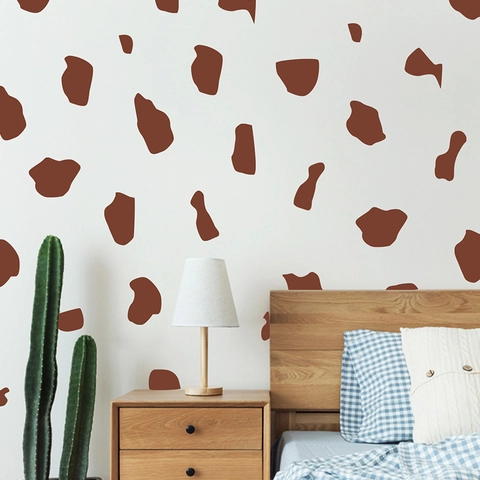 Giraffe Print Wall Sticker Brown Animal Pattern Self Adhesive PVC Decal For Kids Room Living Room Bedroom Home Wall Decor
