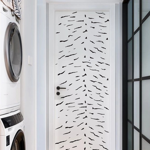 Schwarze Zebra-Streifen Wandaufkleber Abnehmbare PVC Ästhetische Moderne Künstlerische Textur Wandtattoo Für Schlafzimmer Wohnzimmer Dekoration