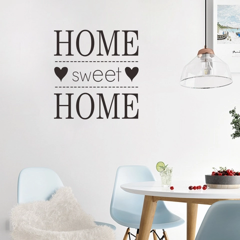 Home Sweet Home English Slogan PVC Wall Sticker Modern Minimalist Self-Adhesive Removable Art Decal For Living Room Bedroom