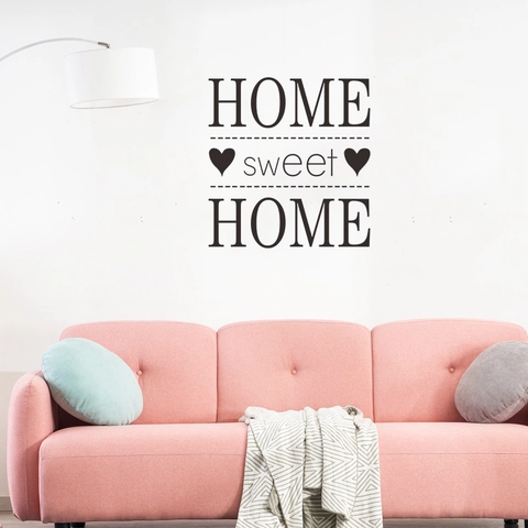 Home Sweet Home English Slogan PVC Wall Sticker Modern Minimalist Self-Adhesive Removable Art Decal For Living Room Bedroom