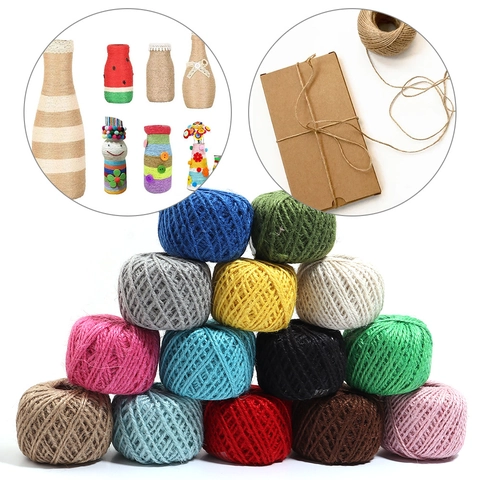 Hand-Woven Colored Hemp Cord 1.5mm Diameter Jute Rope For DIY Crafts Pet Cat Scratching Post Gift Wrapping Twine