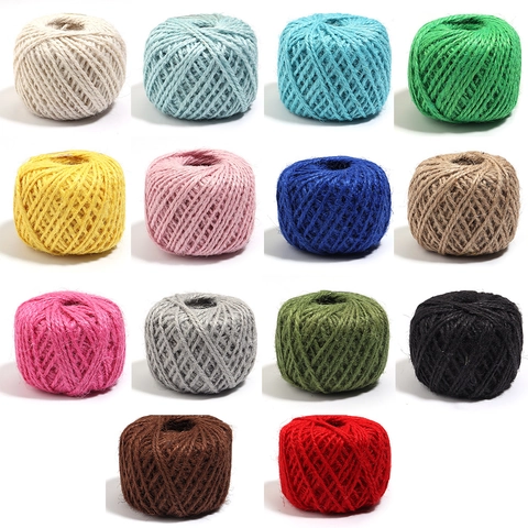 Hand-Woven Colored Hemp Cord 1.5mm Diameter Jute Rope For DIY Crafts Pet Cat Scratching Post Gift Wrapping Twine