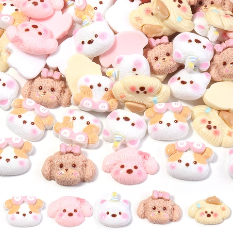 Cartoon Dog Resin Charms DIY Craft Accessories For Phone Case Hair Clip Shoes Decoration Resin Cabochons Flatback Jewelry Making