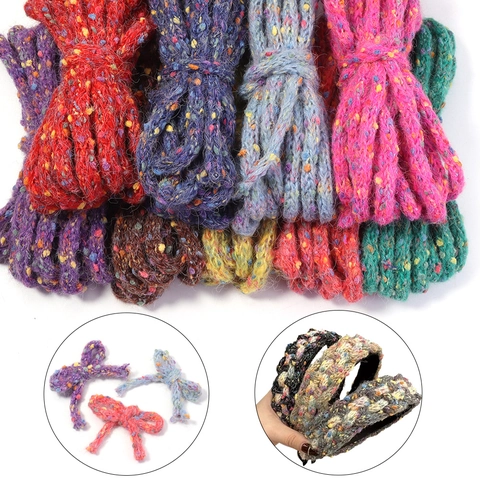 Knitted Acrylic Speckled Yarn Cord For DIY Handmade Bow Hair Accessories Clothing Decoration Multicolor Braided String