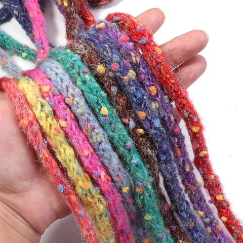 Knitted Acrylic Speckled Yarn Cord For DIY Handmade Bow Hair Accessories Clothing Decoration Multicolor Braided String
