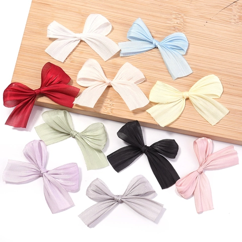 Handmade DIY Bowknot Accessories Polyester Satin Ribbon Bows For Hair Clips Clothing Decoration Phone Case Craft Supplies