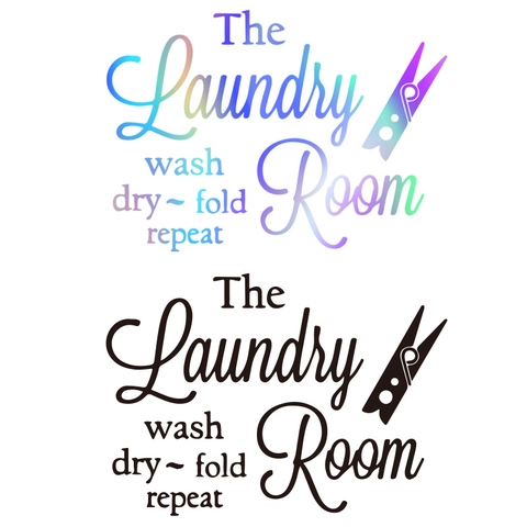 The Laundry Room Waschen Trocknen Falten Wiederholen Zitat Wandaufkleber Wasserdichtes PVC Wandtattoo Für Waschküche Deko