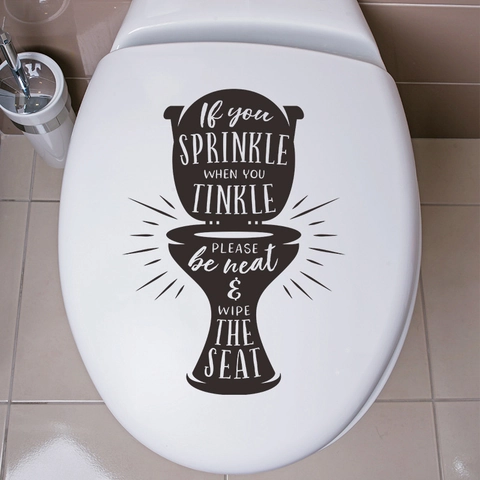 Humorvoll Englisch Slogan Toilettensitz Aufkleber PVC Abnehmbar Selbstklebend Badezimmer Wandtattoo Toiletten Heimdekor