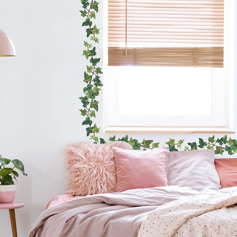 Efeublatt Wandaufkleber Sockelleiste DIY PVC Grüne Pflanze Ranke Wandtattoo Für Wohnzimmer Schlafzimmer Home Dekoration