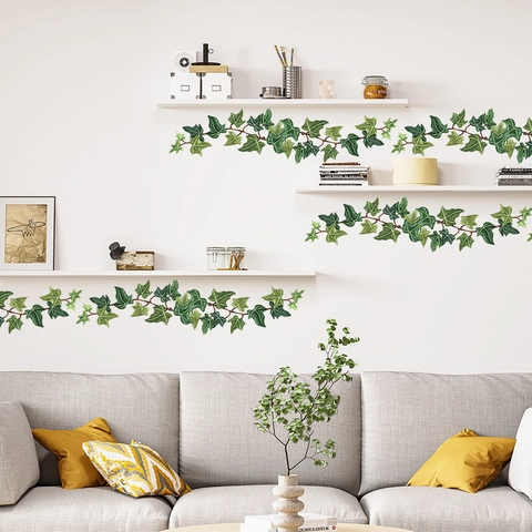 Efeublatt Wandaufkleber Sockelleiste DIY PVC Grüne Pflanze Ranke Wandtattoo Für Wohnzimmer Schlafzimmer Home Dekoration