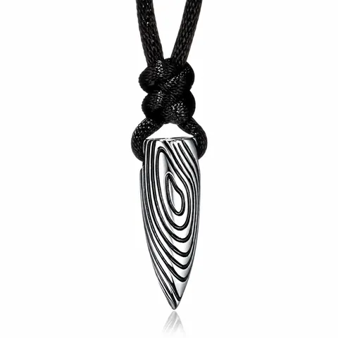 Pendentif Balle Empreinte Digitale en Acier Inoxydable Vintage pour Homme Texture Géométrique Pendentif Seul