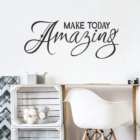 Make Today Amazing Inspirierend Zitat Wandtattoo Schwarz PVC Abnehmbar Kunst Aufkleber Für Schlafzimmer Wohnzimmer Haus Dekor