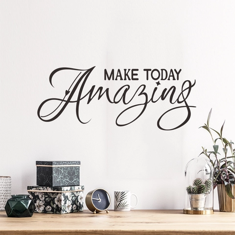 Make Today Amazing Inspirierend Zitat Wandtattoo Schwarz PVC Abnehmbar Kunst Aufkleber Für Schlafzimmer Wohnzimmer Haus Dekor