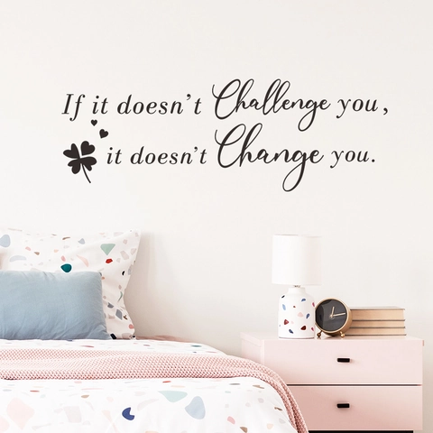 Motiverende Muursticker If It Does Not Challenge You It Does Not Change You PVC Sticker Voor Slaapkamer Kantoor Decor