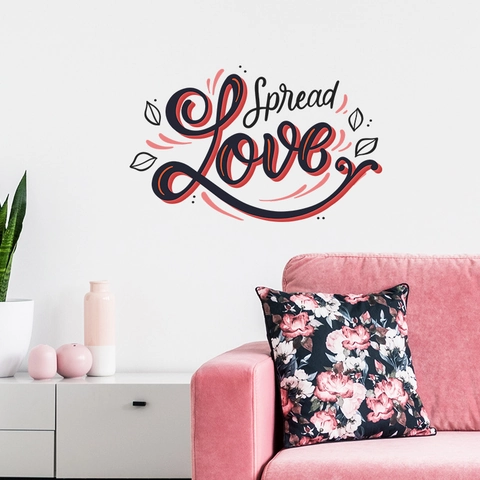 Modern Spread Love Wall Decal For Bedroom Living Room Valentine's Day Artistic Lettering PVC Wall Sticker Home Decor Removable Mural Decor