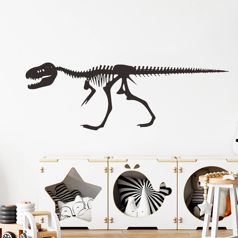 T-Rex Dinosaurier Skelett Wandtattoo Abnehmbare PVC Silhouette Aufkleber Für Kinderzimmer Schlafzimmer Wohnkultur Schwarz