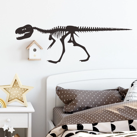 T-Rex Dinosaurier Skelett Wandtattoo Abnehmbare PVC Silhouette Aufkleber Für Kinderzimmer Schlafzimmer Wohnkultur Schwarz
