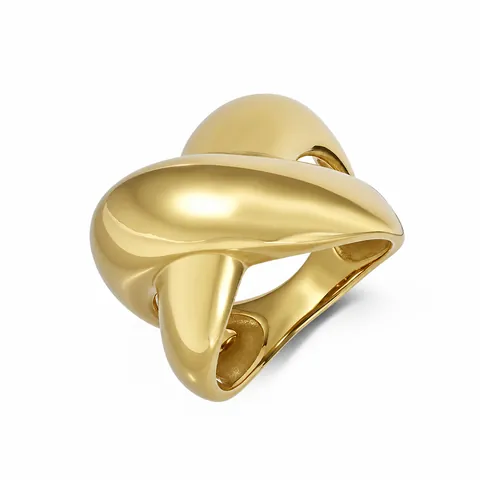 Minimalist Stainless Steel Twist Knot Cross Ring For Women High Polish Wide Band Statement Fashion Hand Jewelry Finger Ring