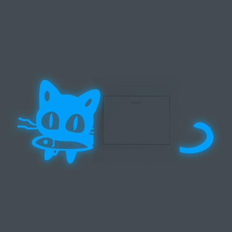 Leuchtender Katze Fisch Schalteraufkleber Glow In The Dark Wandtattoo Für Kinderzimmer Schlafzimmer Wohnzimmer Home Decor