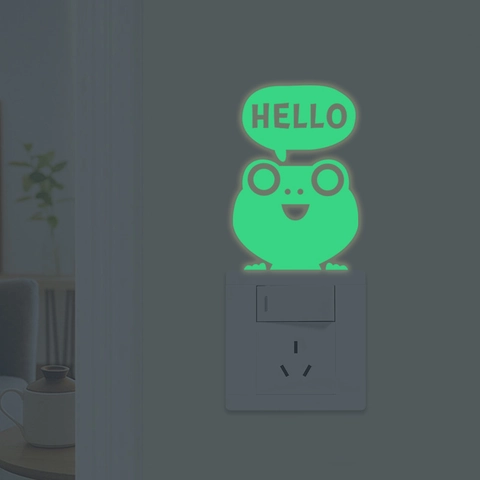 Adesivi Murali Interruttore Rana Cartone Animato Luminosi Si Illuminano Al Buio Decalcomanie Rana Stanza Bambini Decorazione PVC