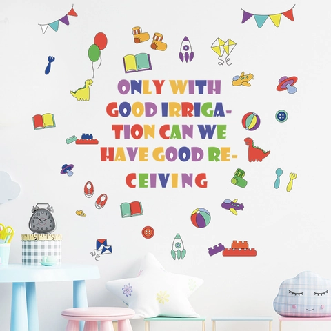 Pegatinas de Pared Coloridas con Eslogan en Inglés y Dibujos de Dinosaurios y Cohetes para Decoración de Dormitorio Infantil y Escuela