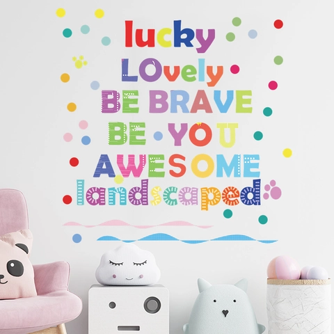 Motivational Quotes Wall Stickers For Kids Room Colorful English Slogans PVC Decals Classroom Bedroom Home Art Wall Decoration