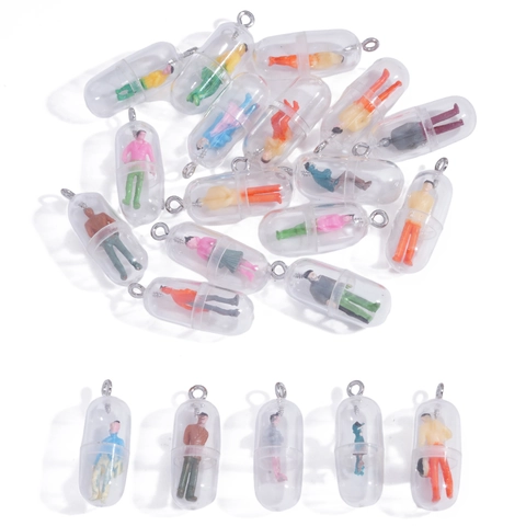 Mini Miniature Figures In Capsule Resin Pendants Creative Simulation DIY Jewelry Making Accessories For Earrings Necklace Keychains Crafts