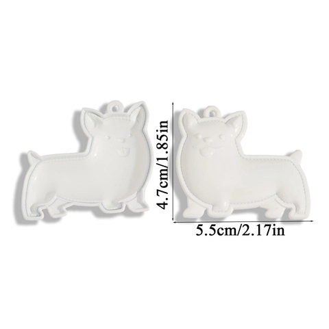Corgi Dog Pendant Keychain DIY Alloy Painted Animal Charm For Bag Decoration Car Interior Keyring Jewelry Accessory