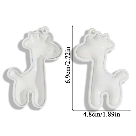 Cartoon Giraffe Alloy Pendant With Painted Faux Leather Look Finish DIY Charm For Jewelry Bag Keychain Decoration Women