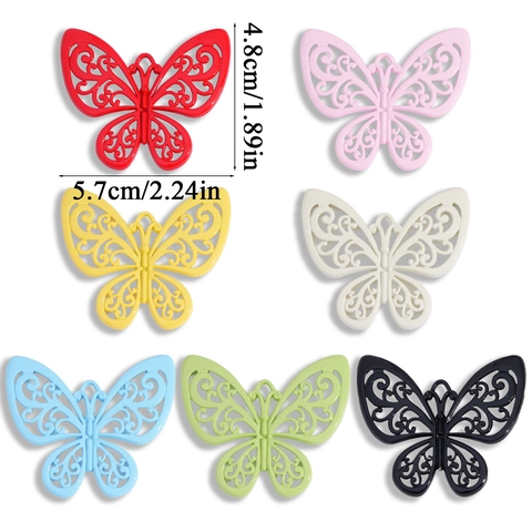 Ciondolo a Farfalla in Lega Cava Accessori per Creazione di Gioielli DIY Farfalla in Lacca Colorata per Decorazione Borsa Portachiavi