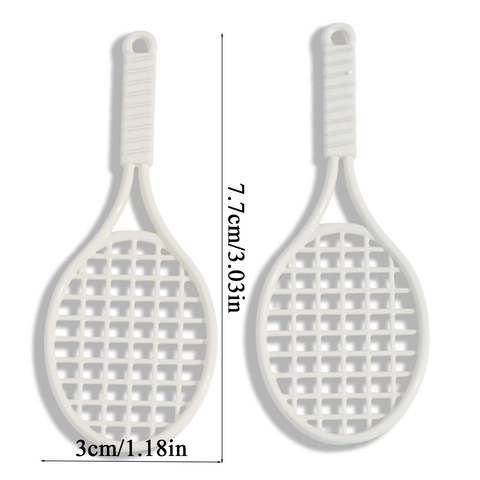 DIY Zinc Alloy Lacquered Mini Tennis Racket Pendant Charms Fashion Sport Style Accessories For Keychains Bags Jewelry Making Decoration