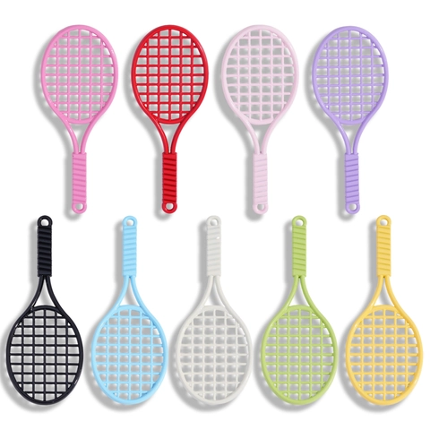 DIY Zinc Alloy Lacquered Mini Tennis Racket Pendant Charms Fashion Sport Style Accessories For Keychains Bags Jewelry Making Decoration