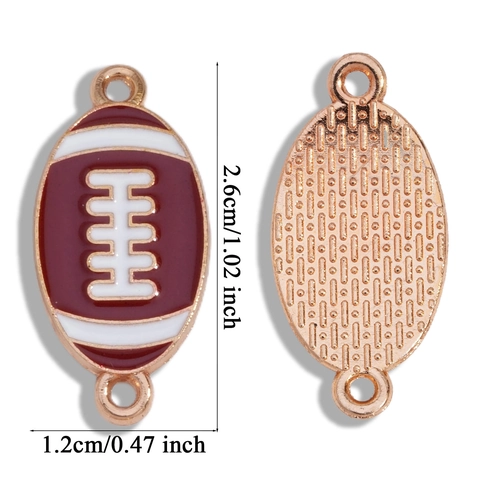 Alloy Football Helmet Charms Enamel Drip Oil Connectors For DIY Bracelet Necklace Jewelry Making Sports Theme Pendants