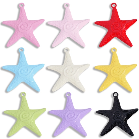Ciondoli Stella Marina in Lega di Zinco Colorati Laccati DIY Accessori per Creazione Gioielli Portachiavi Borse Decorazione