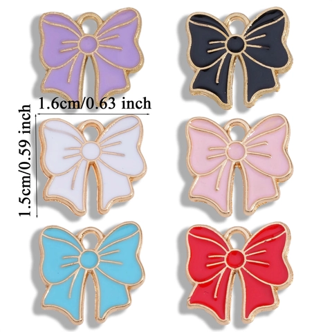 Colgante de Lazo de Esmalte Aleación Accesorio para Creación de Joyas DIY para Collar Pulsera Diseño de Lazo Mujer