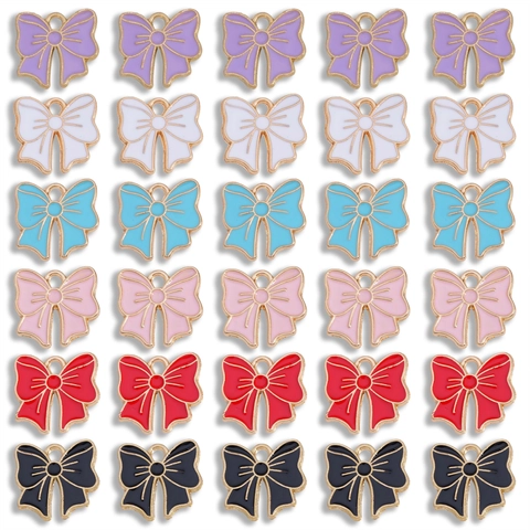 Colgante de Lazo de Esmalte Aleación Accesorio para Creación de Joyas DIY para Collar Pulsera Diseño de Lazo Mujer