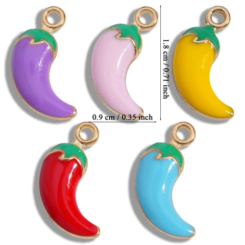 Alloy Enamel Chili Pepper Pendants DIY Jewelry Making Charms For Necklace Bracelet Earring Clothing Decor Women Accessories
