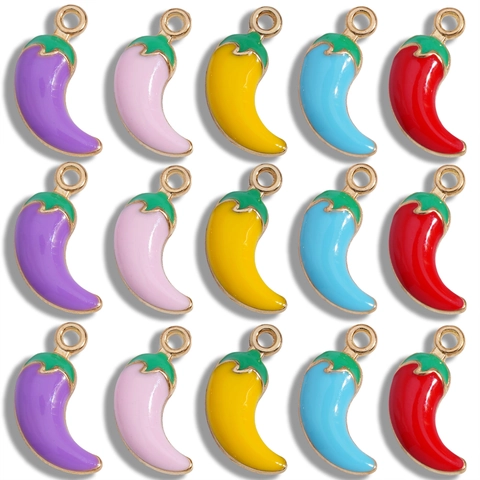Alloy Enamel Chili Pepper Pendants DIY Jewelry Making Charms For Necklace Bracelet Earring Clothing Decor Women Accessories